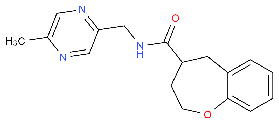 N-[(5-methylpyrazin-2-yl)methyl]-2,3,4,5-tetrahydro-1-benzoxepine-4-carboxamide_分子结构_CAS_)