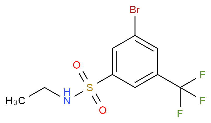3-bromo-N-ethyl-5-(trifluoromethyl)benzene-1-sulfonamide_分子结构_CAS_951884-79-0