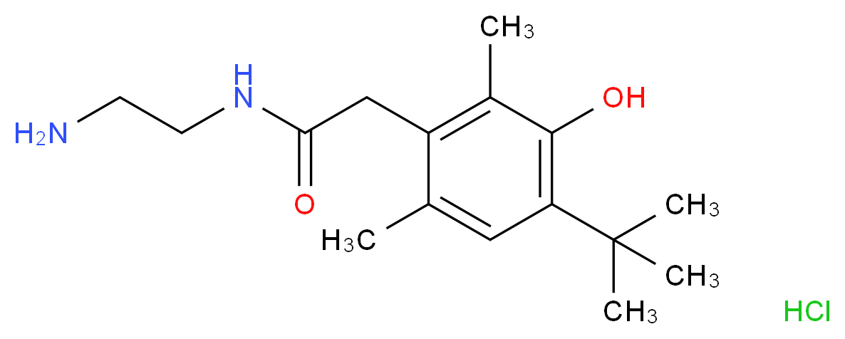 2-Aminoethyl 4-tert-Butyl-2,6-dimethyl-3-hydroxyphenylacetamide Hydrochloride_分子结构_CAS_)