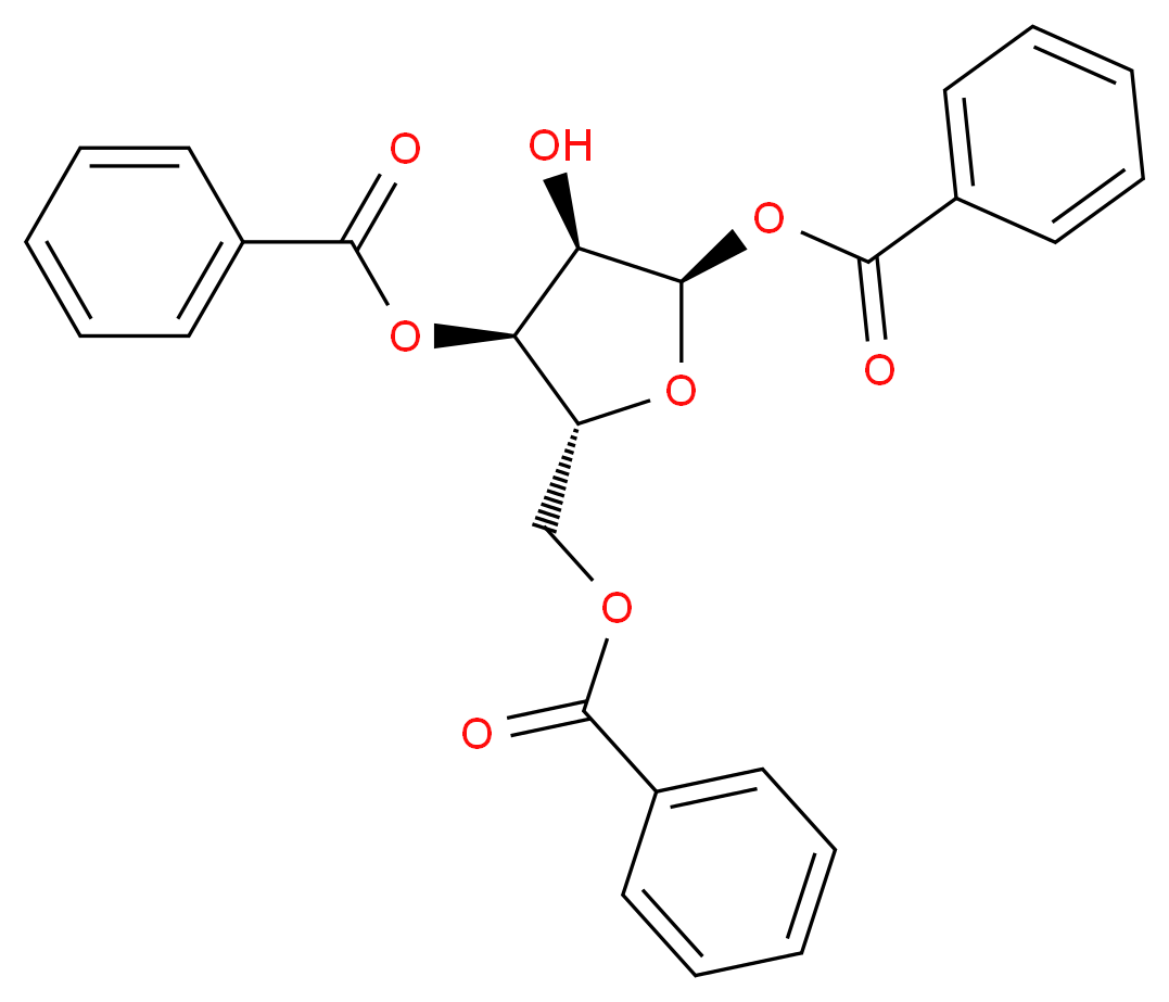 1,3,5-Tri-O-benzoyl-alpha-D-ribofuranose_分子结构_CAS_22224-41-5)