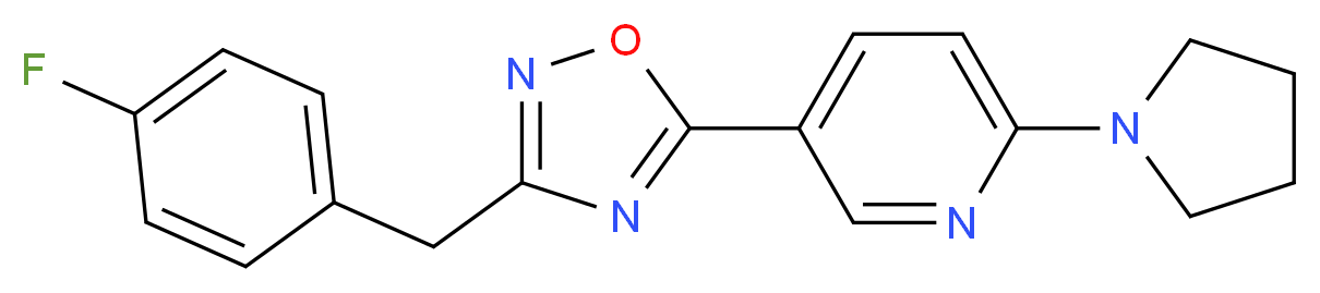5-[3-(4-fluorobenzyl)-1,2,4-oxadiazol-5-yl]-2-pyrrolidin-1-ylpyridine_分子结构_CAS_)