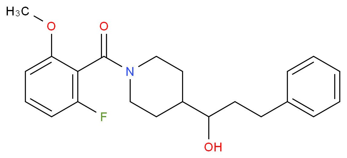 1-[1-(2-fluoro-6-methoxybenzoyl)-4-piperidinyl]-3-phenyl-1-propanol_分子结构_CAS_)