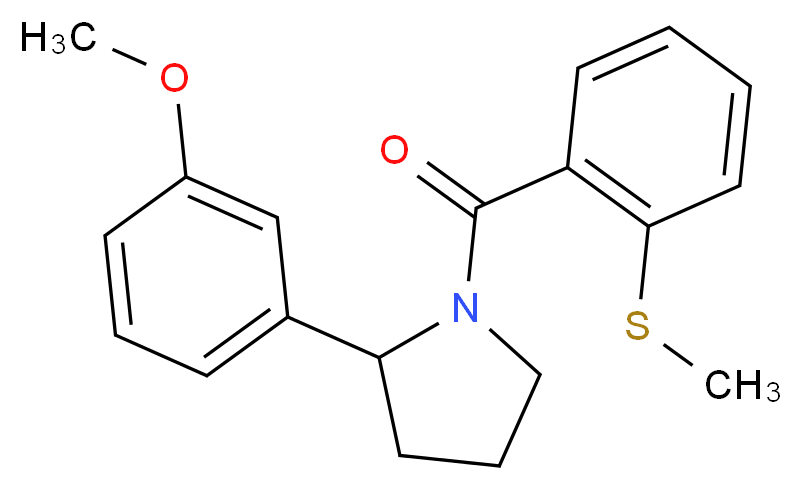 2-(3-methoxyphenyl)-1-[2-(methylthio)benzoyl]pyrrolidine_分子结构_CAS_)