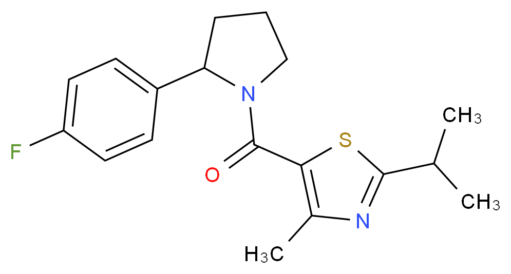 5-{[2-(4-fluorophenyl)-1-pyrrolidinyl]carbonyl}-2-isopropyl-4-methyl-1,3-thiazole_分子结构_CAS_)