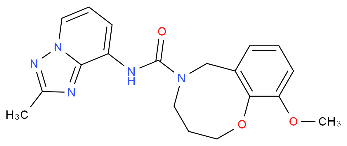 10-methoxy-N-(2-methyl[1,2,4]triazolo[1,5-a]pyridin-8-yl)-3,4-dihydro-2H-1,5-benzoxazocine-5(6H)-carboxamide_分子结构_CAS_)
