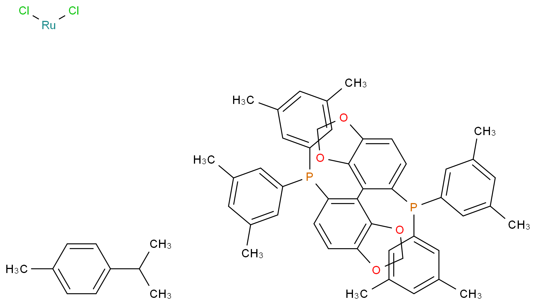 (R)-RuCl[(p-异丙基甲苯)(DM-SEGPHOS&reg;)]Cl_分子结构_CAS_944451-30-3)