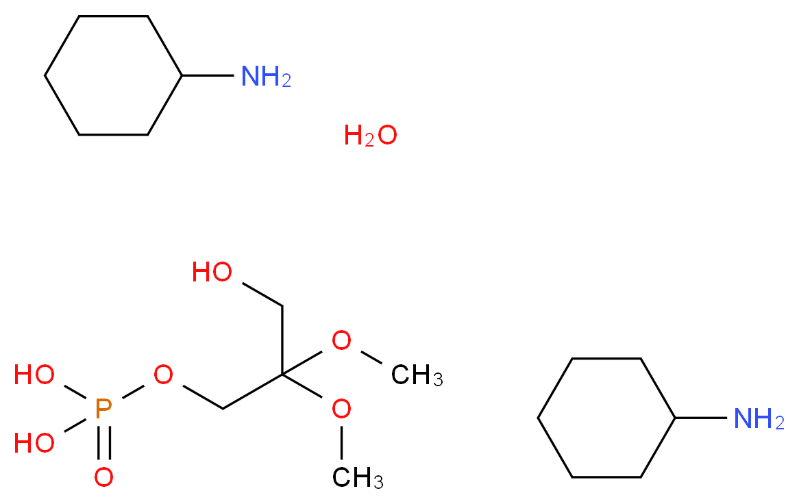 (3-hydroxy-2,2-dimethoxypropoxy)phosphonic acid bis(cyclohexanamine) hydrate_分子结构_CAS_102783-60-8