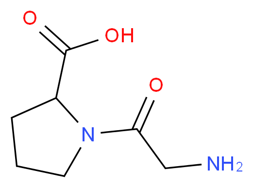 1-(2-aminoacetyl)pyrrolidine-2-carboxylic acid_分子结构_CAS_704-15-4