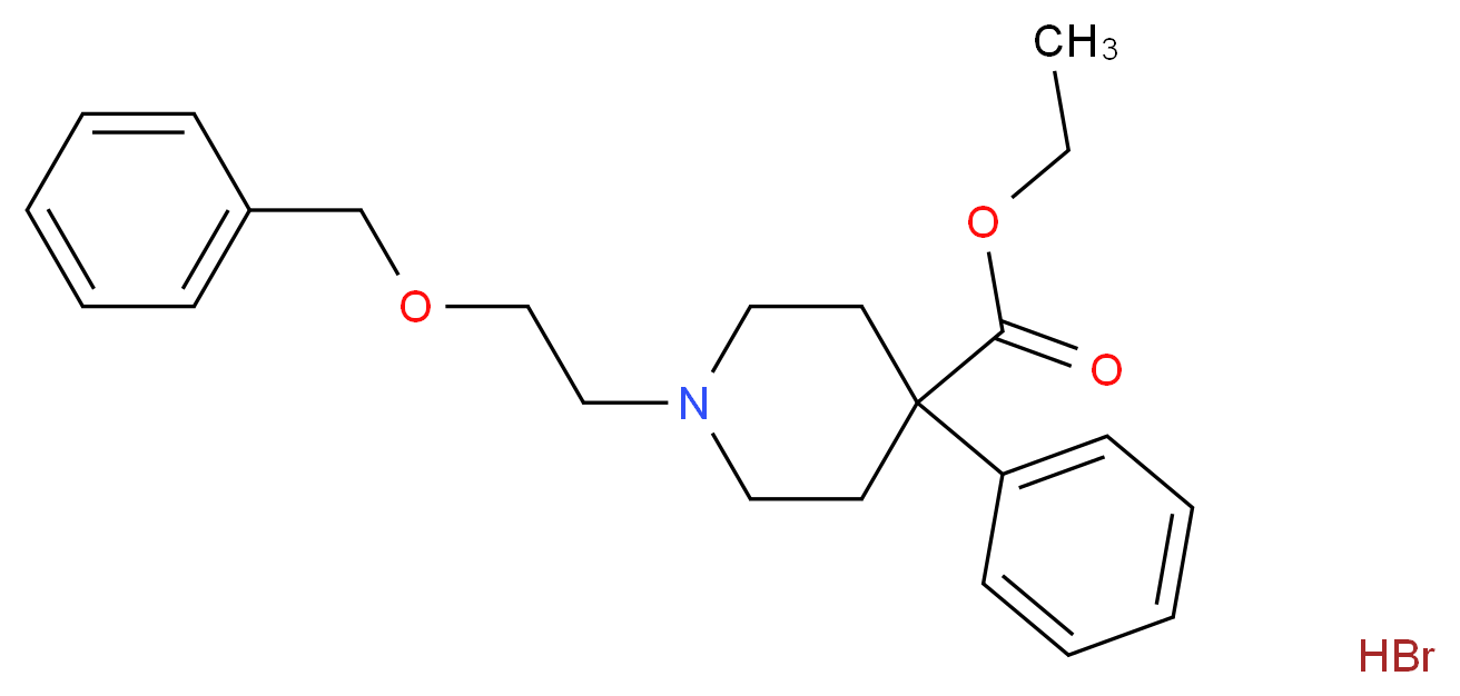 ethyl 1-[2-(benzyloxy)ethyl]-4-phenylpiperidine-4-carboxylate hydrobromide_分子结构_CAS_1049728-53-1