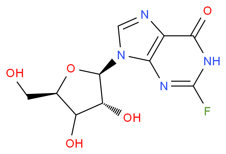 9-[(2R,3R,5R)-3,4-dihydroxy-5-(hydroxymethyl)oxolan-2-yl]-2-fluoro-6,9-dihydro-1H-purin-6-one_分子结构_CAS_83480-48-2