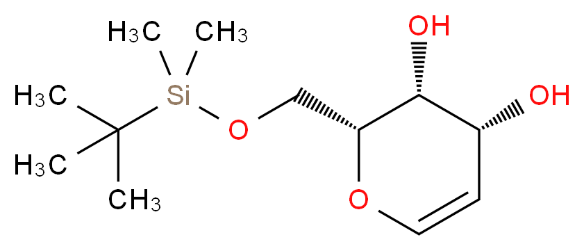 (2R,3R,4R)-2-{[(tert-butyldimethylsilyl)oxy]methyl}-3,4-dihydro-2H-pyran-3,4-diol_分子结构_CAS_124751-19-5