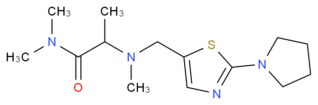 N,N-dimethyl-2-{methyl[(2-pyrrolidin-1-yl-1,3-thiazol-5-yl)methyl]amino}propanamide_分子结构_CAS_)