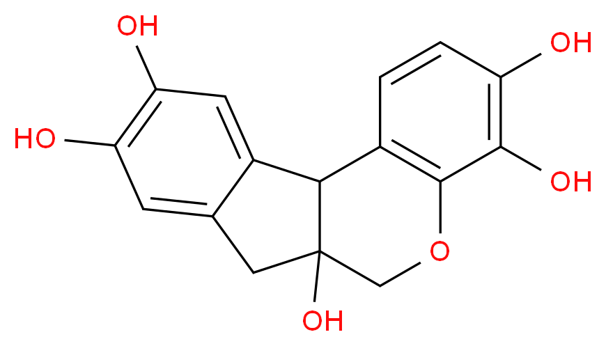 8-oxatetracyclo[8.7.0.0^{2,7}.0^{12,17}]heptadeca-2(7),3,5,12,14,16-hexaene-5,6,10,14,15-pentol_分子结构_CAS_517-28-2