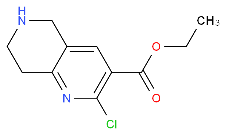 ethyl 2-chloro-5,6,7,8-tetrahydro-1,6-naphthyridine-3-carboxylate_分子结构_CAS_767260-86-6