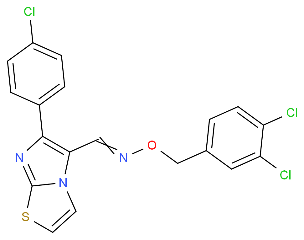 {[6-(4-chlorophenyl)imidazo[2,1-b][1,3]thiazol-5-yl]methylidene}[(3,4-dichlorophenyl)methoxy]amine_分子结构_CAS_338404-52-7