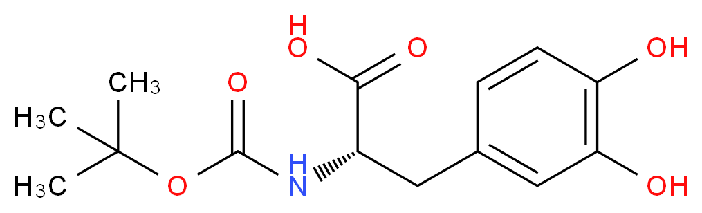 (2S)-2-{[(tert-butoxy)carbonyl]amino}-3-(3,4-dihydroxyphenyl)propanoic acid_分子结构_CAS_30033-24-0