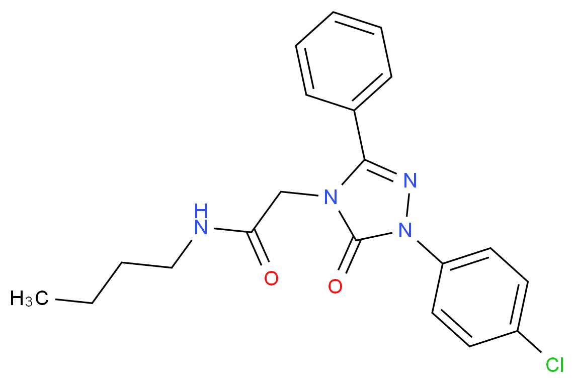 N-butyl-2-[1-(4-chlorophenyl)-5-oxo-3-phenyl-1,5-dihydro-4H-1,2,4-triazol-4-yl]acetamide_分子结构_CAS_)