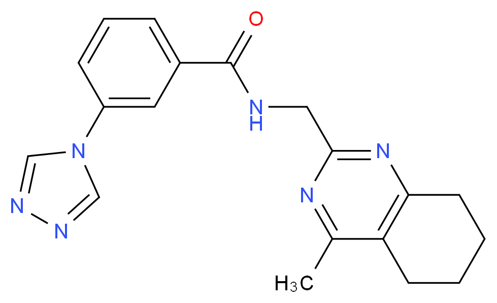 N-[(4-methyl-5,6,7,8-tetrahydro-2-quinazolinyl)methyl]-3-(4H-1,2,4-triazol-4-yl)benzamide_分子结构_CAS_)