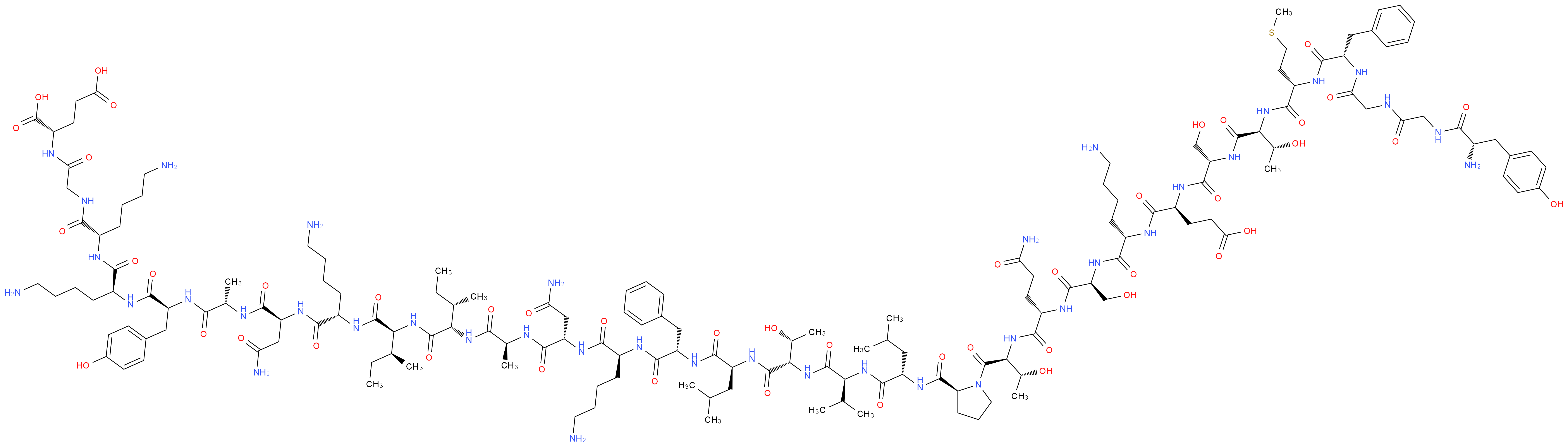 (2S)-2-{2-[(2S)-6-amino-2-[(2S)-6-amino-2-[(2S)-2-[(2S)-2-[(2S)-2-[(2S)-6-amino-2-[(2S,3S)-2-[(2S,3S)-2-[(2S)-2-[(2S)-2-[(2S)-6-amino-2-[(2S)-2-[(2S)-2-[(2S,3R)-2-[(2S)-2-[(2S)-2-{[(2S)-1-[(2S,3R)-2-[(2S)-2-[(2S)-2-[(2S)-6-amino-2-[(2S)-2-[(2S)-2-[(2S,3R)-2-[(2S)-2-[(2S)-2-(2-{2-[(2S)-2-amino-3-(4-hydroxyphenyl)propanamido]acetamido}acetamido)-3-phenylpropanamido]-4-(methylsulfanyl)butanamido]-3-hydroxybutanamido]-3-hydroxypropanamido]-4-carboxybutanamido]hexanamido]-3-hydroxypropanamido]-4-carbamoylbutanamido]-3-hydroxybutanoyl]pyrrolidin-2-yl]formamido}-4-methylpentanamido]-3-methylbutanamido]-3-hydroxybutanamido]-4-methylpentanamido]-3-phenylpropanamido]hexanamido]-3-carbamoylpropanamido]propanamido]-3-methylpentanamido]-3-methylpentanamido]hexanamido]-3-carbamoylpropanamido]propanamido]-3-(4-hydroxyphenyl)propanamido]hexanamido]hexanamido]acetamido}pentanedioic acid_分子结构_CAS_61214-51-5