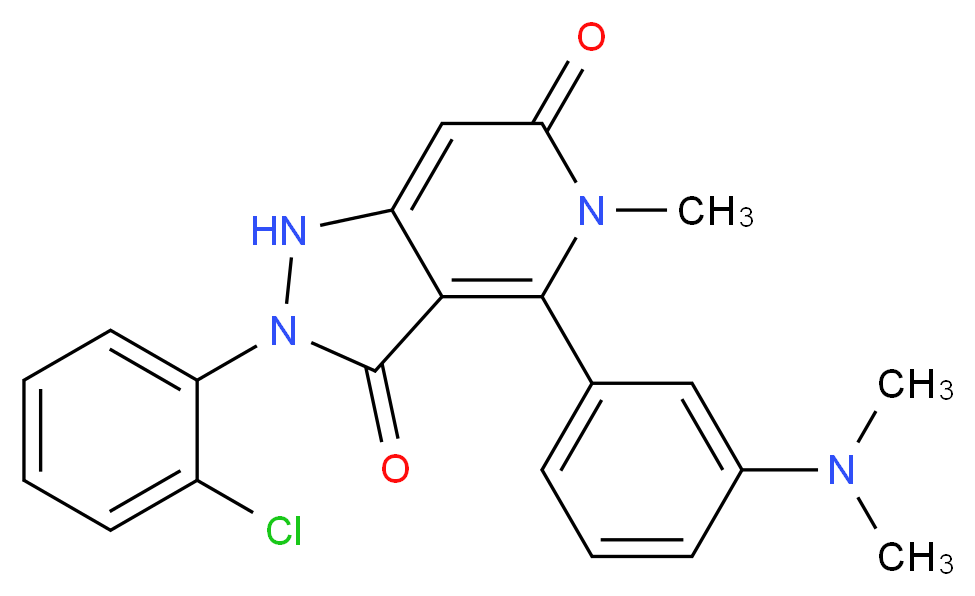 2-(2-chlorophenyl)-4-[3-(dimethylamino)phenyl]-5-methyl-1H,2H,3H,5H,6H-pyrazolidino[4,3-c]pyridine-3,6-dione_分子结构_CAS_1218942-37-0