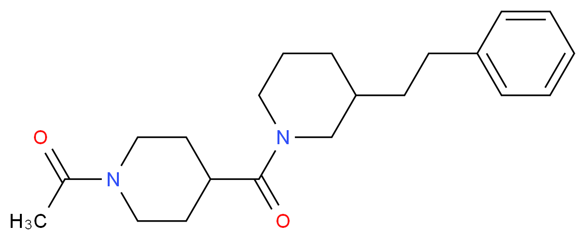 1-[(1-acetyl-4-piperidinyl)carbonyl]-3-(2-phenylethyl)piperidine_分子结构_CAS_)