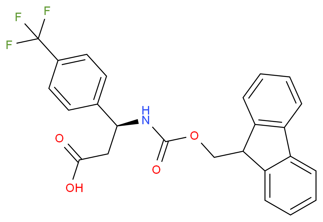 FMOC-(S)-3-AMINO-3-(4-TRIFLUOROMETHYL-PHENYL)-PROPIONIC ACID_分子结构_CAS_507472-21-1)