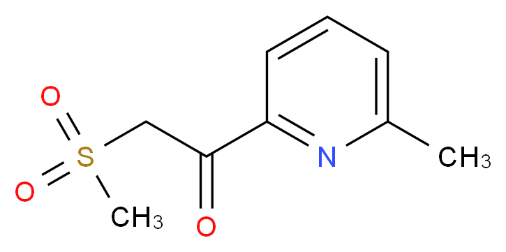 2-methanesulfonyl-1-(6-methylpyridin-2-yl)ethan-1-one_分子结构_CAS_386715-51-1