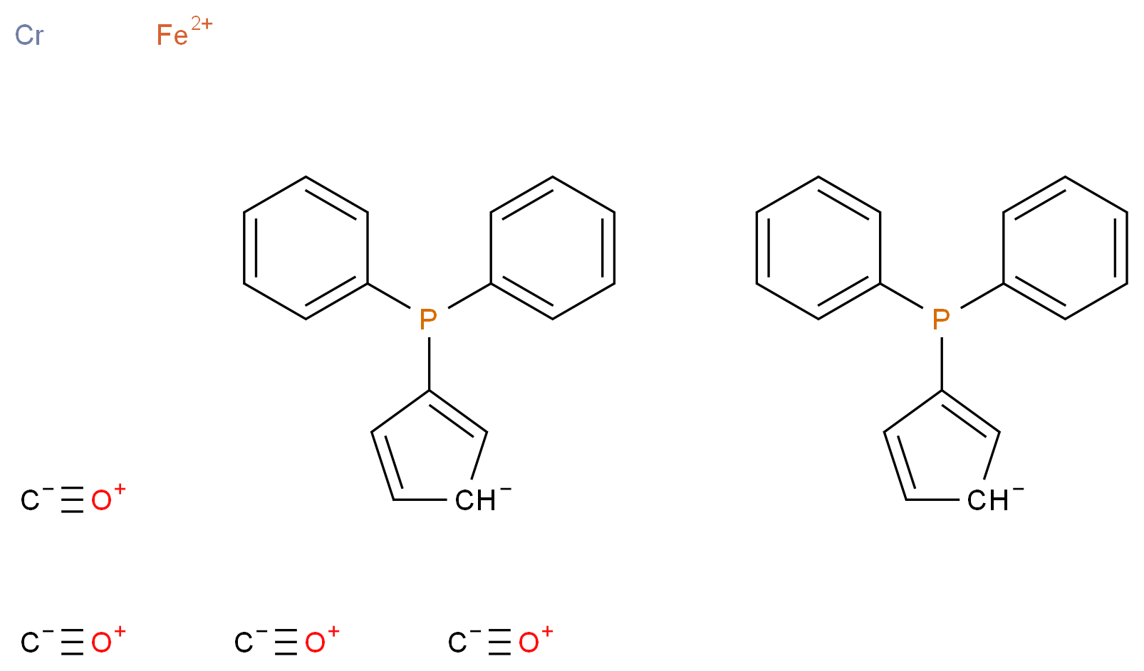 [1,1′-双(二苯基膦)二茂铁]四羰基铬(0)_分子结构_CAS_67292-31-3)