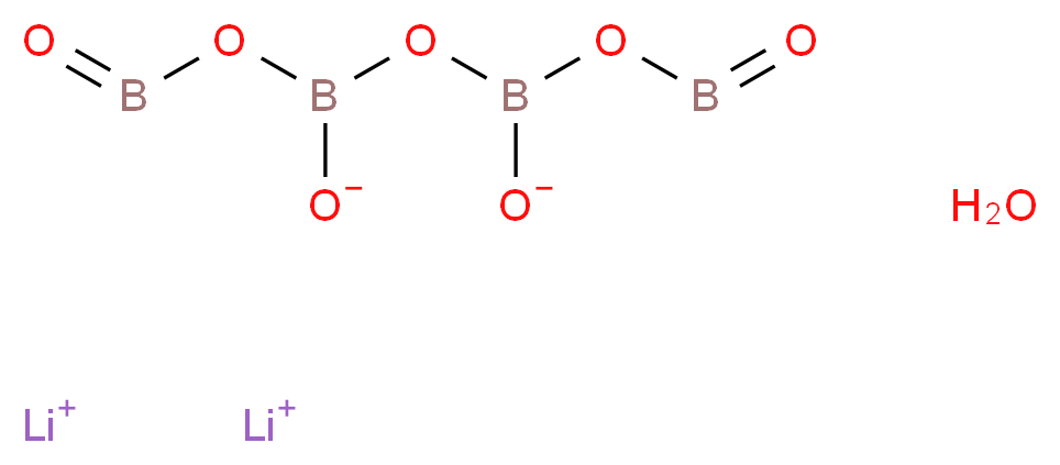 dilithium(1+) ion hydrate oxoboranyl [(oxoboranyl boronato)oxy]boronate_分子结构_CAS_12007-61-3