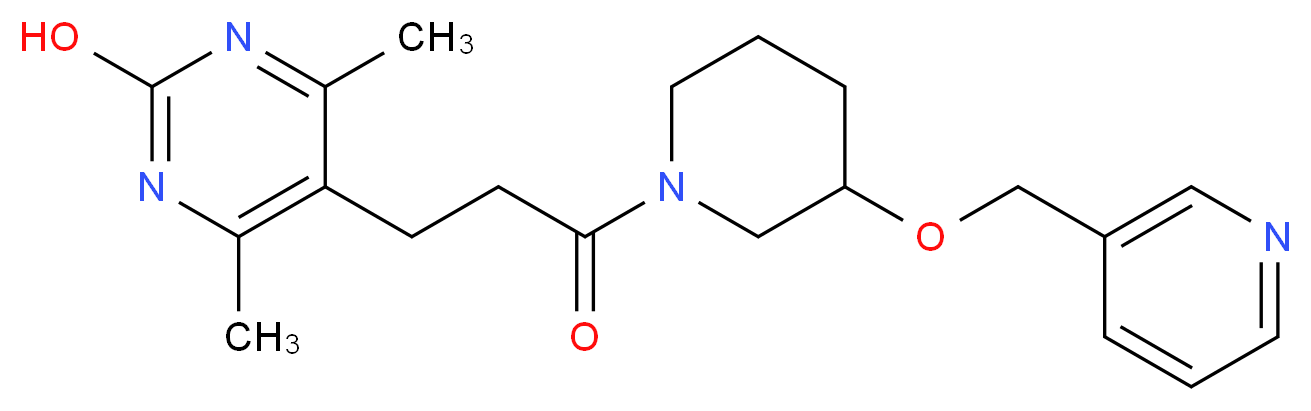 4,6-dimethyl-5-{3-oxo-3-[3-(3-pyridinylmethoxy)-1-piperidinyl]propyl}-2-pyrimidinol_分子结构_CAS_)