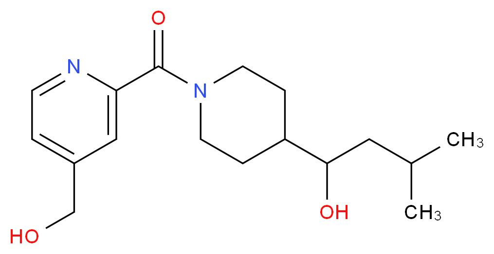1-(1-{[4-(hydroxymethyl)pyridin-2-yl]carbonyl}piperidin-4-yl)-3-methylbutan-1-ol_分子结构_CAS_)