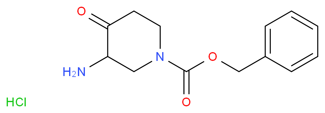 benzyl 3-amino-4-oxopiperidine-1-carboxylate hydrochloride_分子结构_CAS_1196145-01-3)