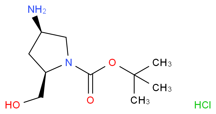 (2R,4R)-1-Boc-2-Hydroxymethyl-4-aminopyrrolidine hydrochloride_分子结构_CAS_1161931-71-0)