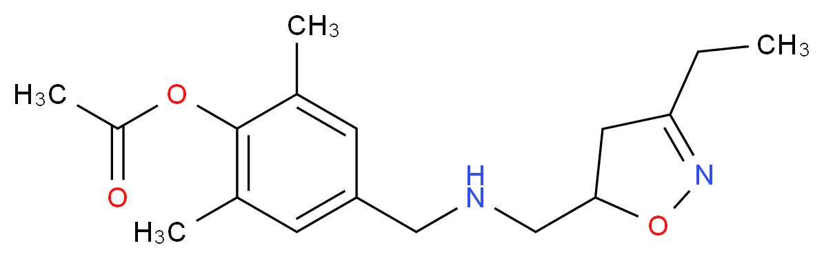 4-({[(3-ethyl-4,5-dihydroisoxazol-5-yl)methyl]amino}methyl)-2,6-dimethylphenyl acetate_分子结构_CAS_)