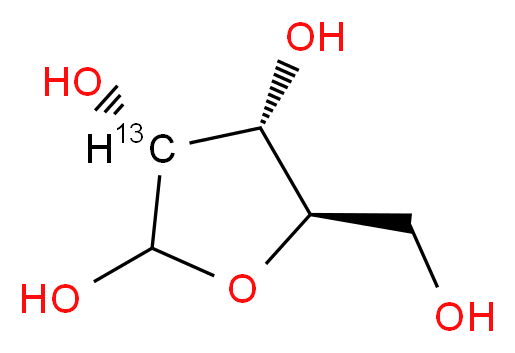 (3R,4R,5R)-5-(hydroxymethyl)(3-<sup>1</sup><sup>3</sup>C)oxolane-2,3,4-triol_分子结构_CAS_83379-40-2