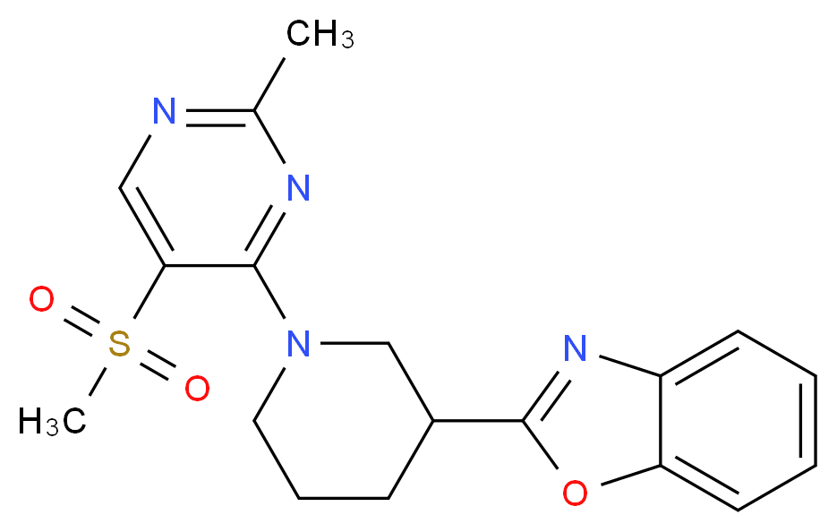 2-{1-[2-methyl-5-(methylsulfonyl)pyrimidin-4-yl]piperidin-3-yl}-1,3-benzoxazole_分子结构_CAS_)
