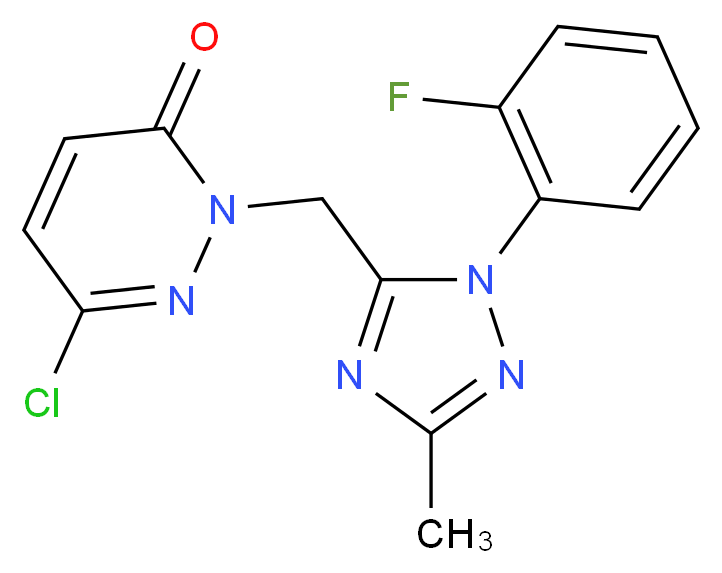 6-chloro-2-{[1-(2-fluorophenyl)-3-methyl-1H-1,2,4-triazol-5-yl]methyl}pyridazin-3(2H)-one_分子结构_CAS_)