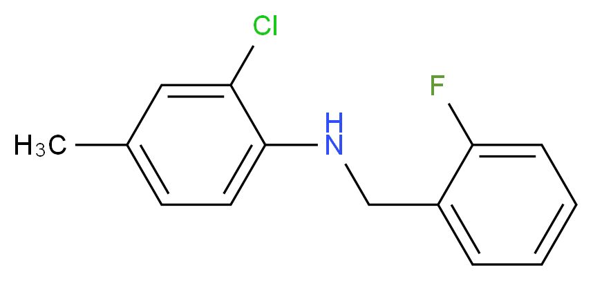 2-chloro-N-[(2-fluorophenyl)methyl]-4-methylaniline_分子结构_CAS_1040309-13-4