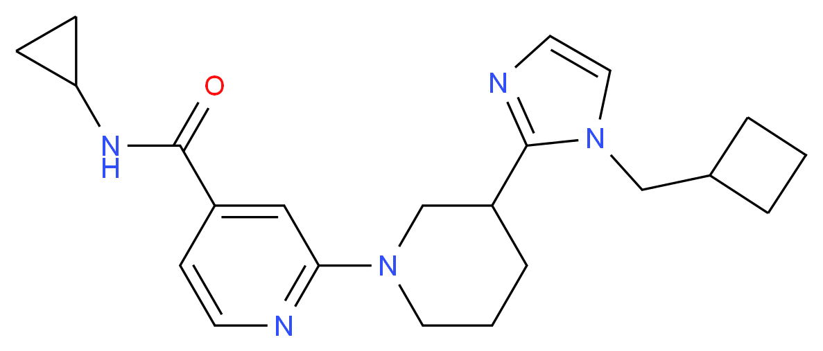 2-{3-[1-(cyclobutylmethyl)-1H-imidazol-2-yl]piperidin-1-yl}-N-cyclopropylisonicotinamide_分子结构_CAS_)