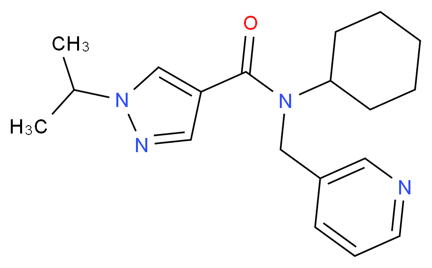 N-cyclohexyl-1-isopropyl-N-(pyridin-3-ylmethyl)-1H-pyrazole-4-carboxamide_分子结构_CAS_)