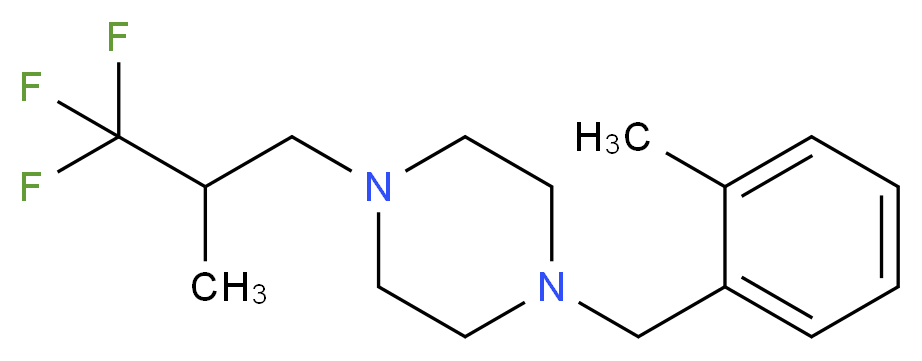 1-(2-methylbenzyl)-4-(3,3,3-trifluoro-2-methylpropyl)piperazine_分子结构_CAS_)