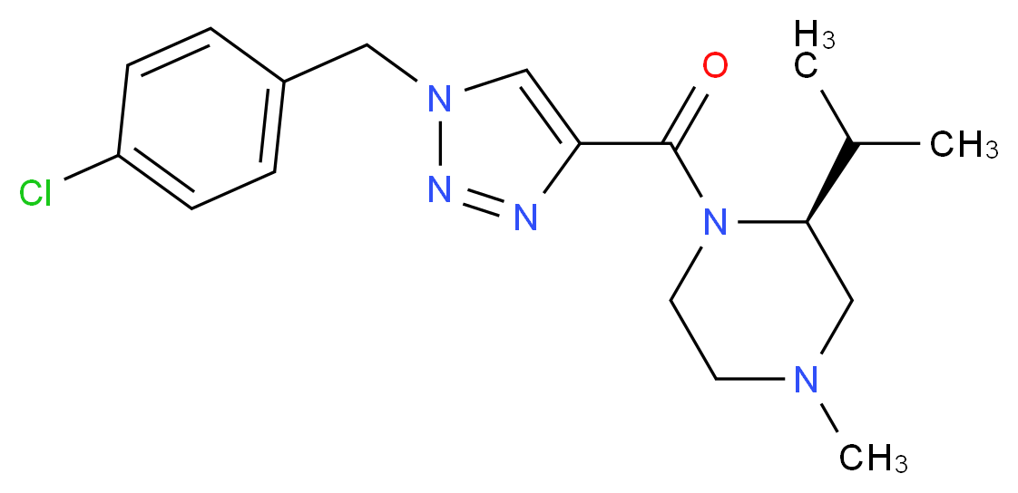 (2S)-1-{[1-(4-chlorobenzyl)-1H-1,2,3-triazol-4-yl]carbonyl}-2-isopropyl-4-methylpiperazine_分子结构_CAS_)