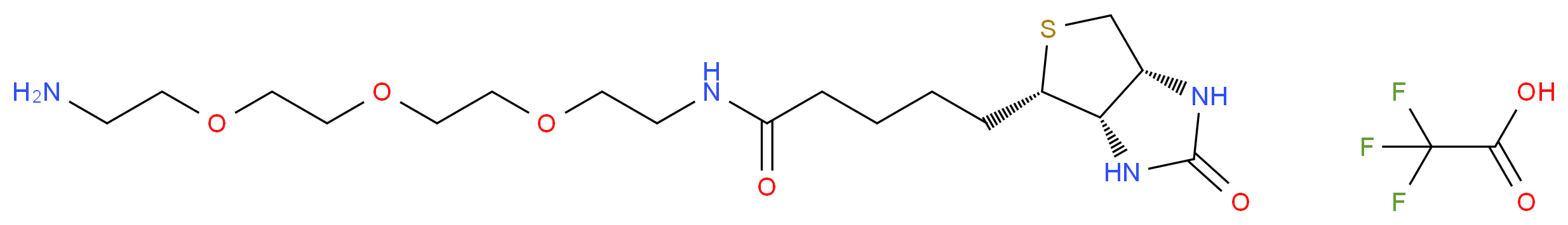 5-[(3aS,4S,6aR)-2-oxo-hexahydro-1H-thieno[3,4-d]imidazolidin-4-yl]-N-(2-{2-[2-(2-aminoethoxy)ethoxy]ethoxy}ethyl)pentanamide; trifluoroacetic acid_分子结构_CAS_945462-84-0
