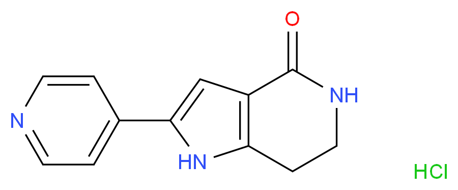 2-(pyridin-4-yl)-1H,4H,5H,6H,7H-pyrrolo[3,2-c]pyridin-4-one hydrochloride_分子结构_CAS_845538-12-7