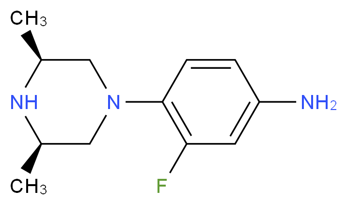 4-[(3R,5S)-3,5-dimethylpiperazin-1-yl]-3-fluoroaniline_分子结构_CAS_943752-32-7