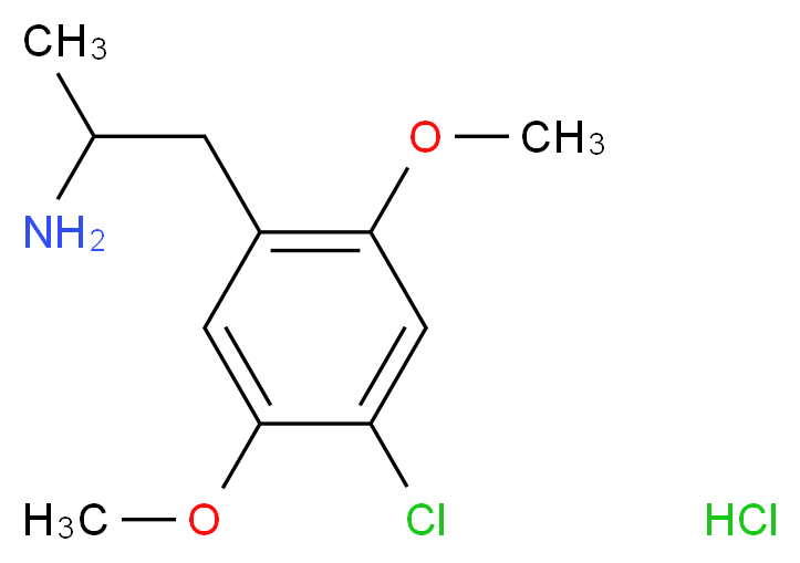 2,5-Dimethoxy-4-chloroamphetamine Hydrochloride_分子结构_CAS_42203-77-0)