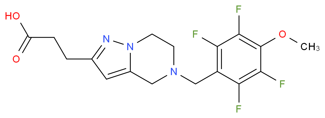 3-[5-(2,3,5,6-tetrafluoro-4-methoxybenzyl)-4,5,6,7-tetrahydropyrazolo[1,5-a]pyrazin-2-yl]propanoic acid_分子结构_CAS_)