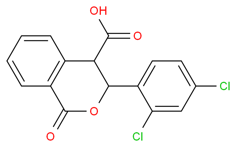 3-(2,4-Dichlorophenyl)-1-oxo-3,4-dihydro-1H-isochromene-4-carboxylic acid_分子结构_CAS_)