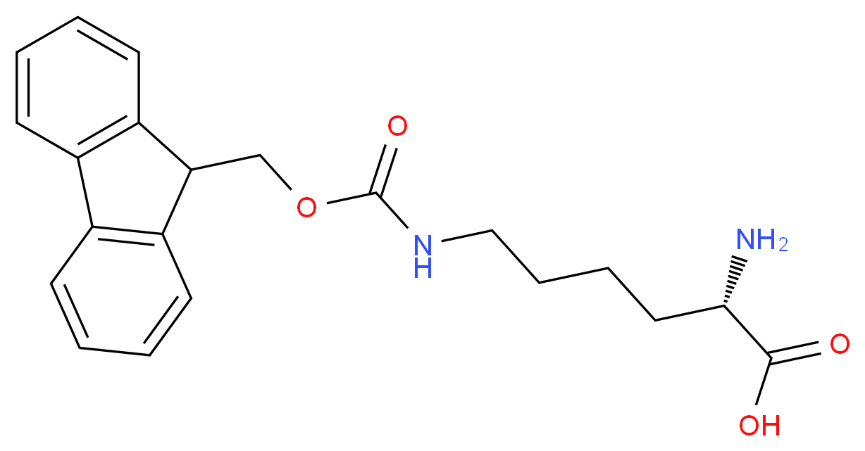 (2S)-2-amino-6-{[(9H-fluoren-9-ylmethoxy)carbonyl]amino}hexanoic acid_分子结构_CAS_84624-28-2