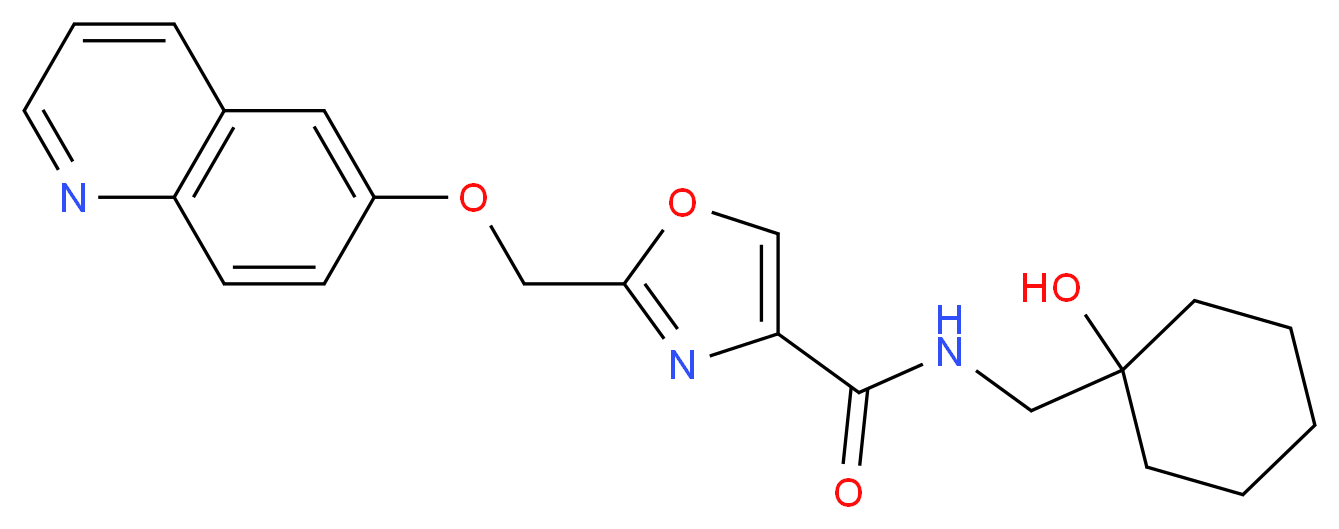 N-[(1-hydroxycyclohexyl)methyl]-2-[(6-quinolinyloxy)methyl]-1,3-oxazole-4-carboxamide_分子结构_CAS_)